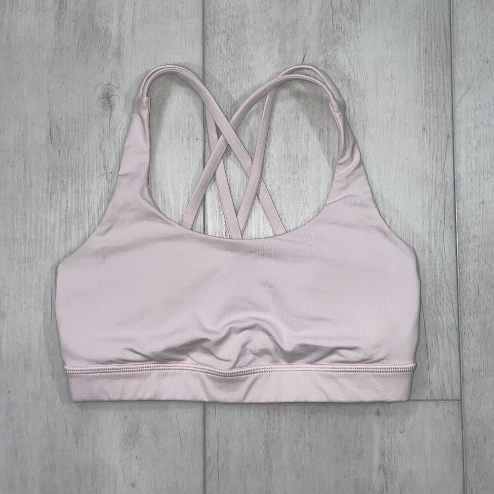Lululemon Energy Bra Sports Yoga Workout Compression Light Pink Women's Size 4